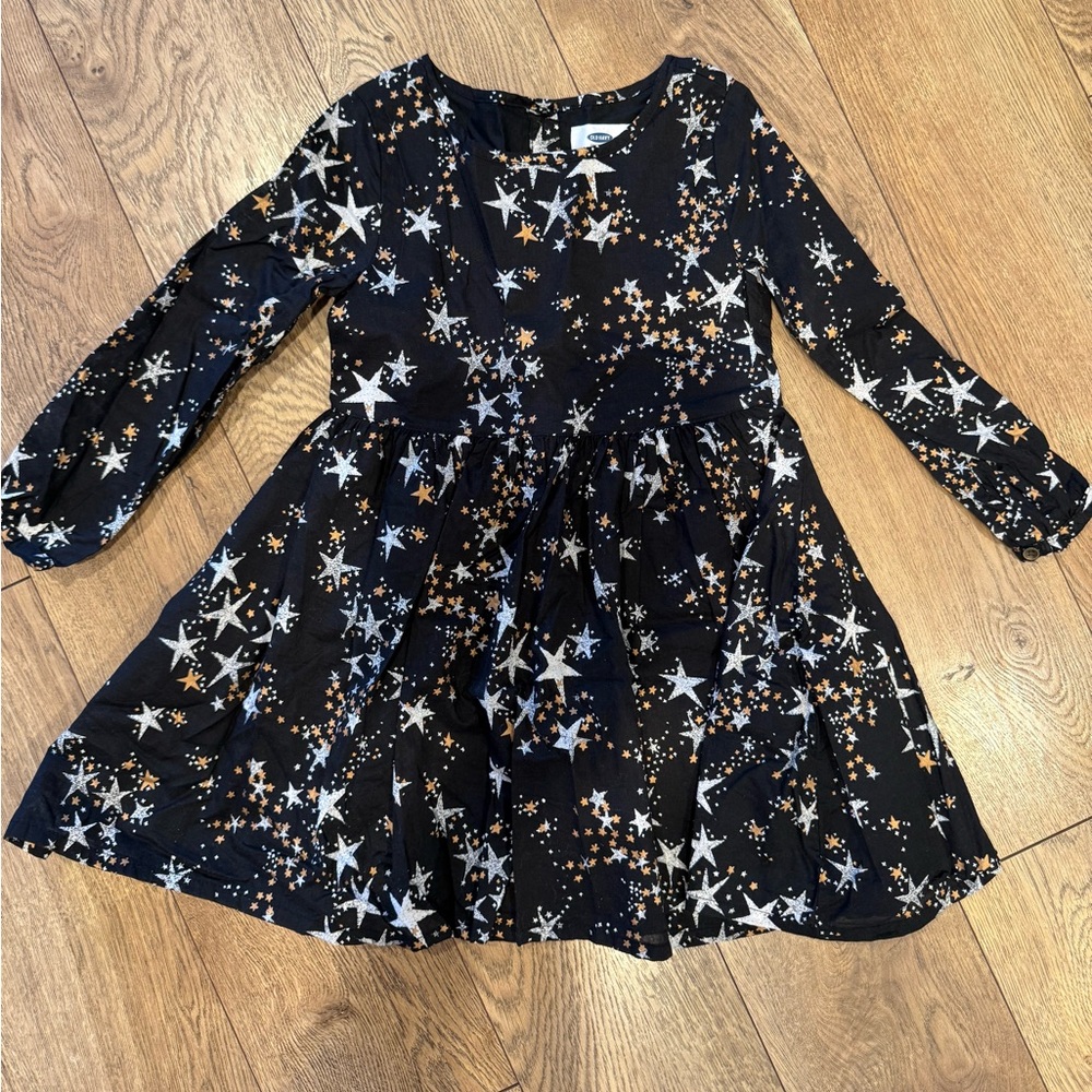 Old Navy Girls Black Starry Kids Dress